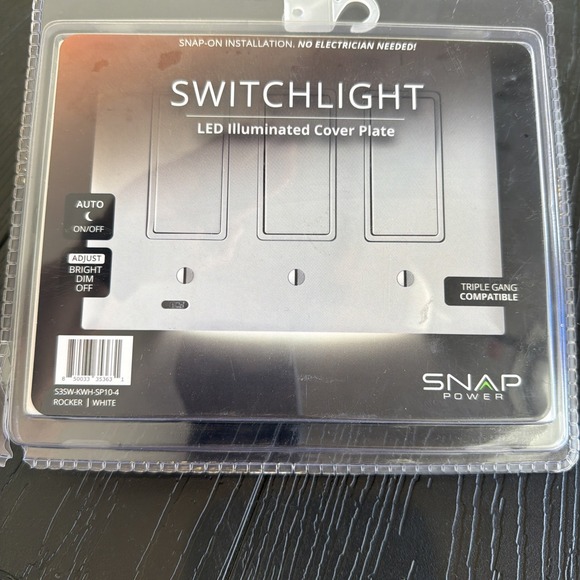 Snappower Other - Snap Power LED Illuminated Cover Plate For Triple Rocker Switch White Auto NEW